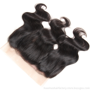Natural Hairline Virgin Wavy Pre Plucked Brazilian Body Wave 360 Degree Full Lace Frontal Closure